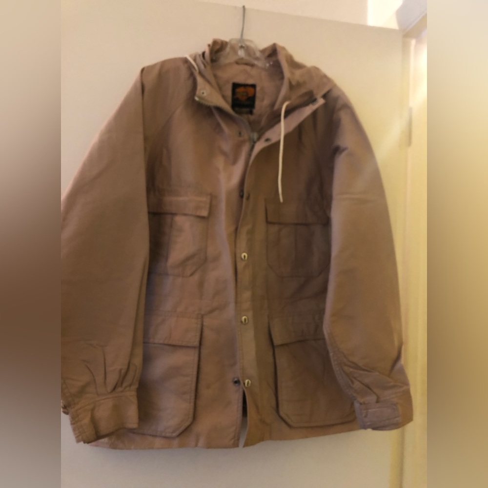 Fox Run Lined Rain Jacket with hood and Pockets Size 14.